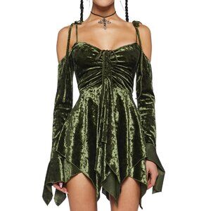 F  is For Fairies® Handkerchief Dress - Olive Velvet